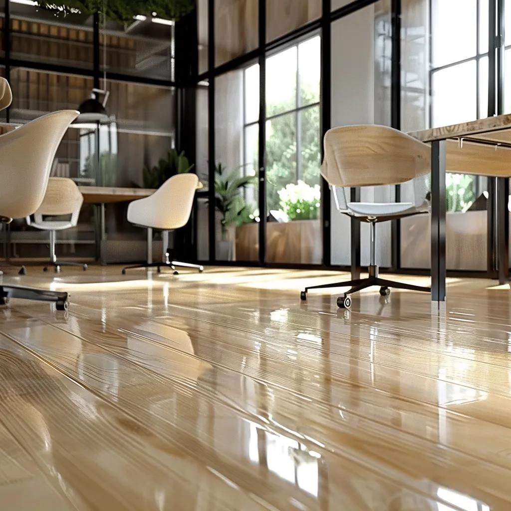 Spotless office space emphasizing cleanliness and professionalism